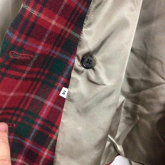 Vintage Double Breasted Red Plaid Wool Blazer - Picture 7 of 8